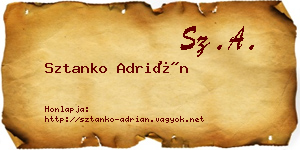 Sztanko Adrián névjegykártya